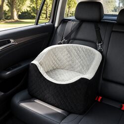 Dog Car Booster Seat with Safety Belt Pet Travel Bed Cushion Portable