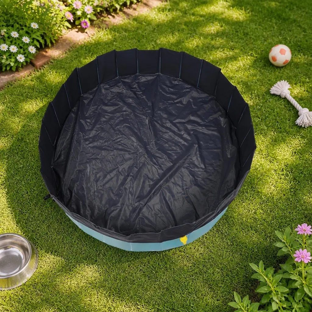 Folding Dog Swimming Pool Portable Sprinkler 120cm Blue