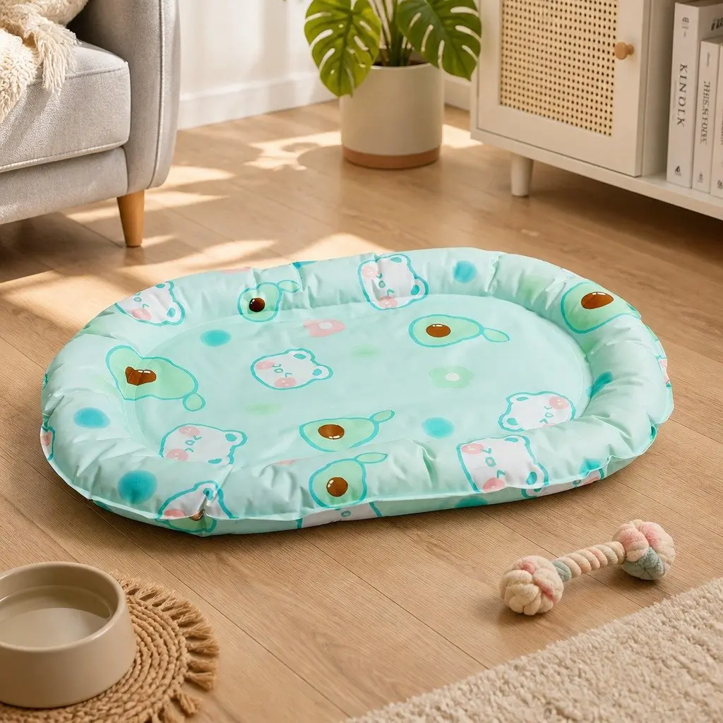 Pet Cooling Mat S Green Gel Support Pillow Waterproof