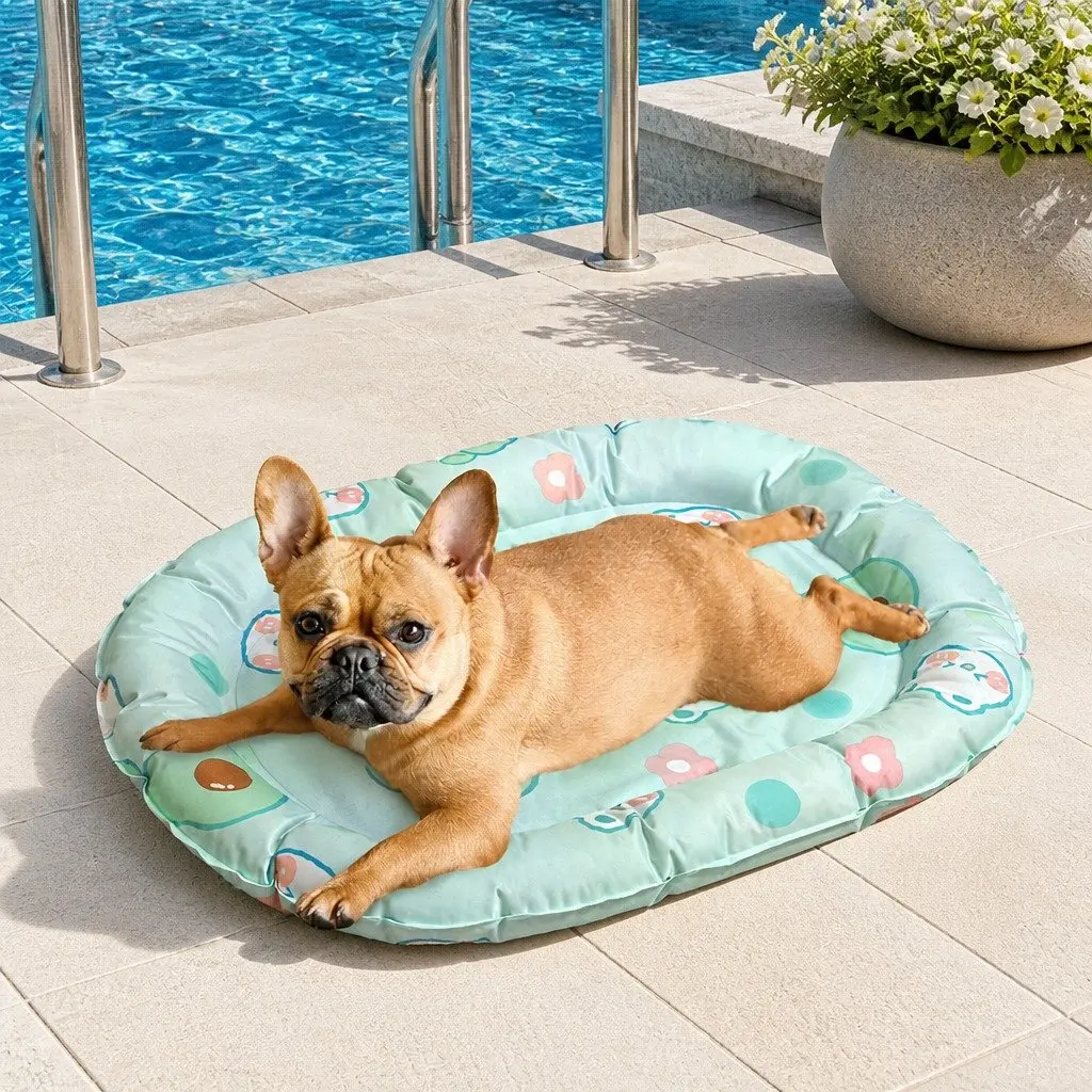 Pet Cooling Mat S Green Gel Support Pillow Waterproof