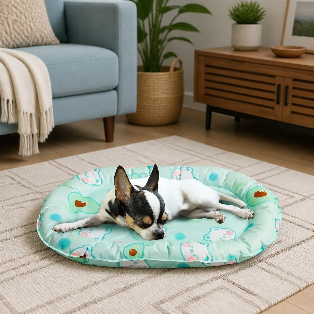 Pet Cooling Mat S Green Gel Support Pillow Waterproof