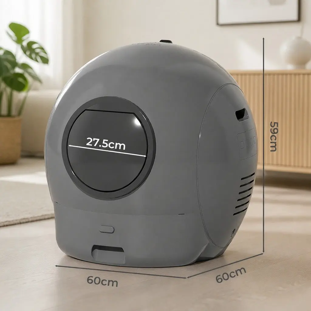 Automatic Self-Cleaning Cat Litter Box Smart Wi-Fi Control Large Grey