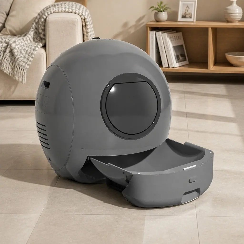 Automatic Self-Cleaning Cat Litter Box Smart Wi-Fi Control Large Grey