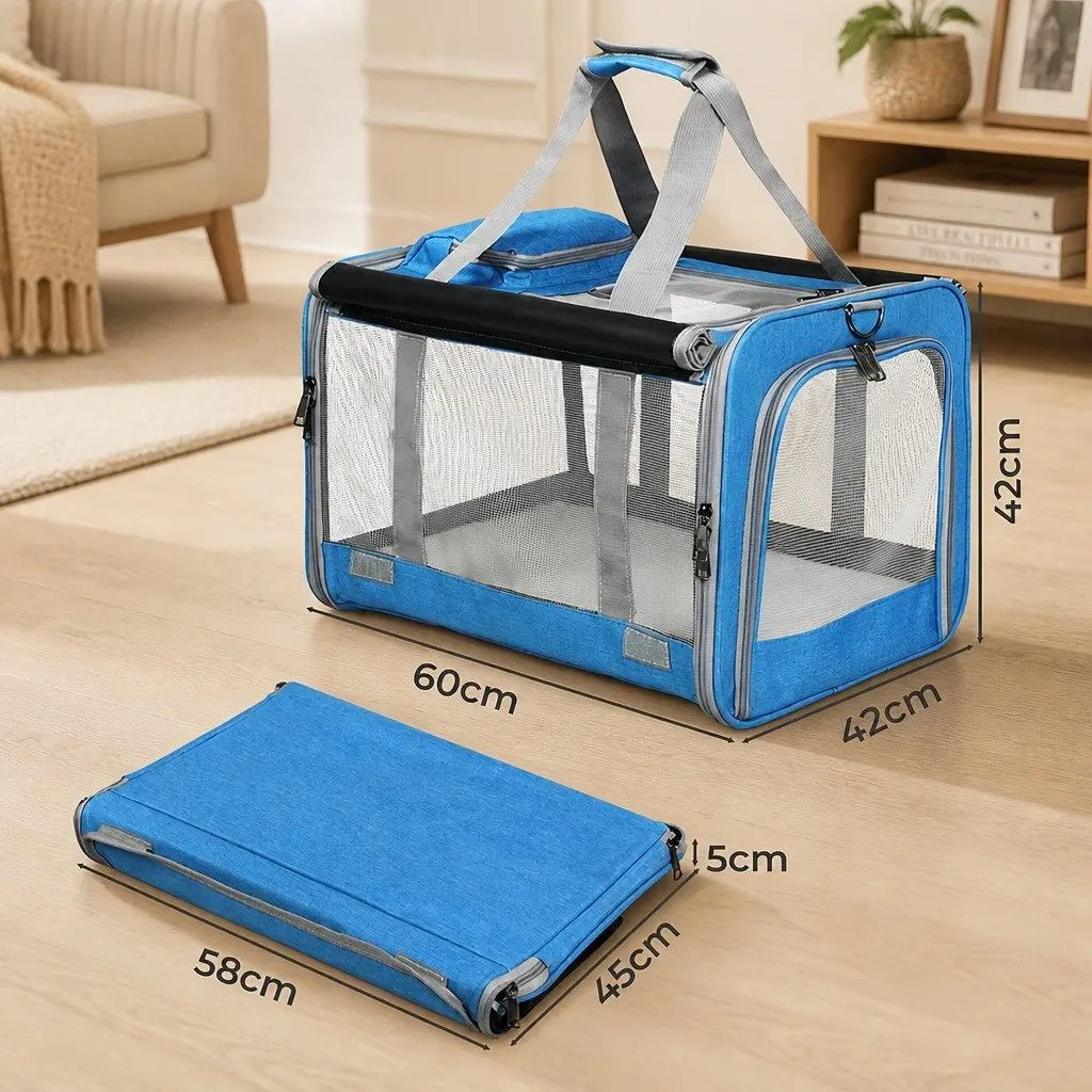Pet Carrier Soft Crate 3 in 1 Shoulder Bag Dog Cat L Size Portable Foldable
