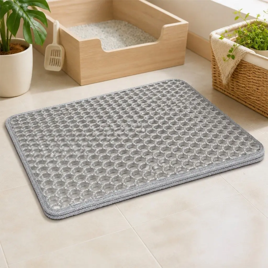 Cat Litter Mat Large Waterproof Honeycomb Double Layer Tray Trapping Non-Slip