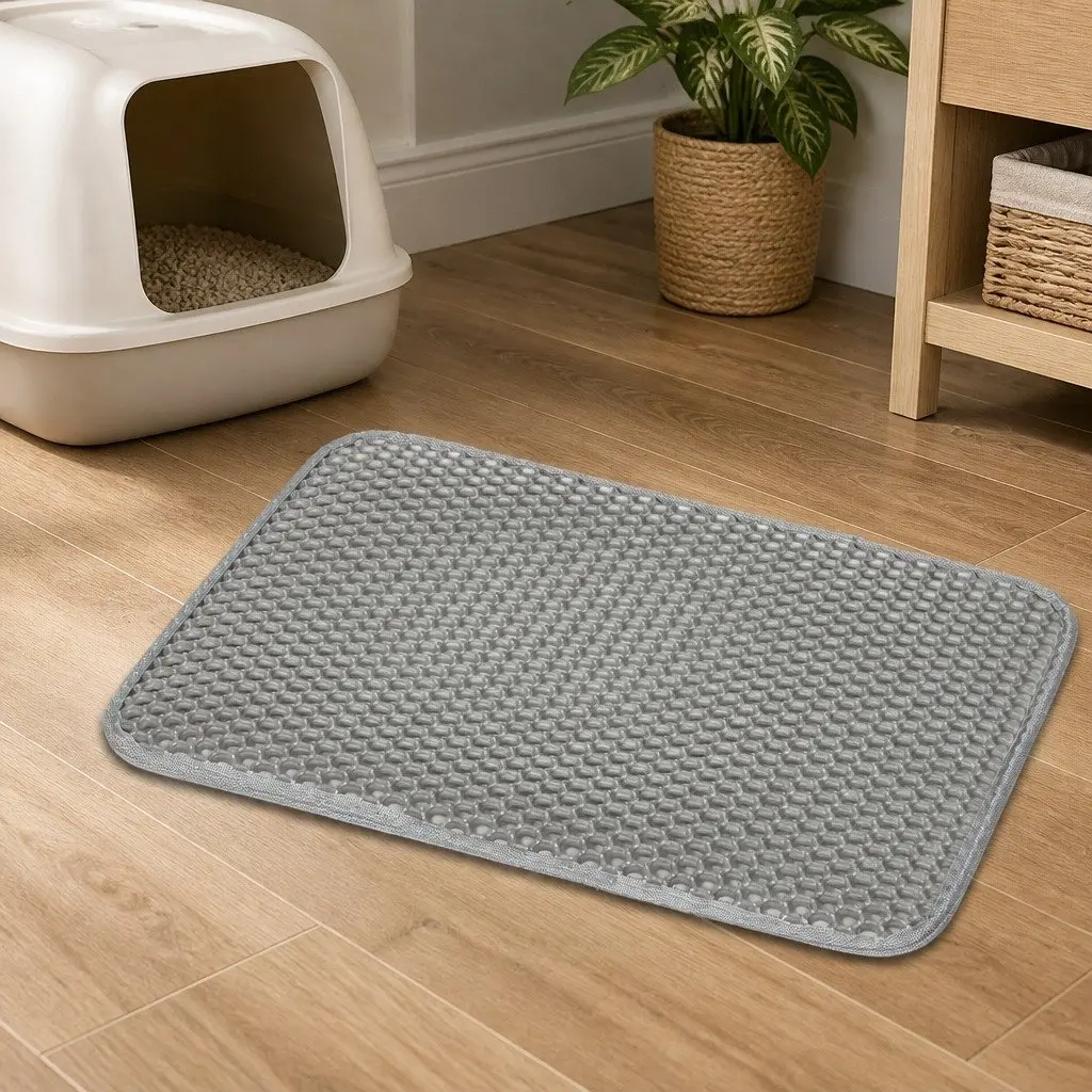 Cat Litter Mat Large Waterproof Honeycomb Double Layer Tray Trapping Non-Slip