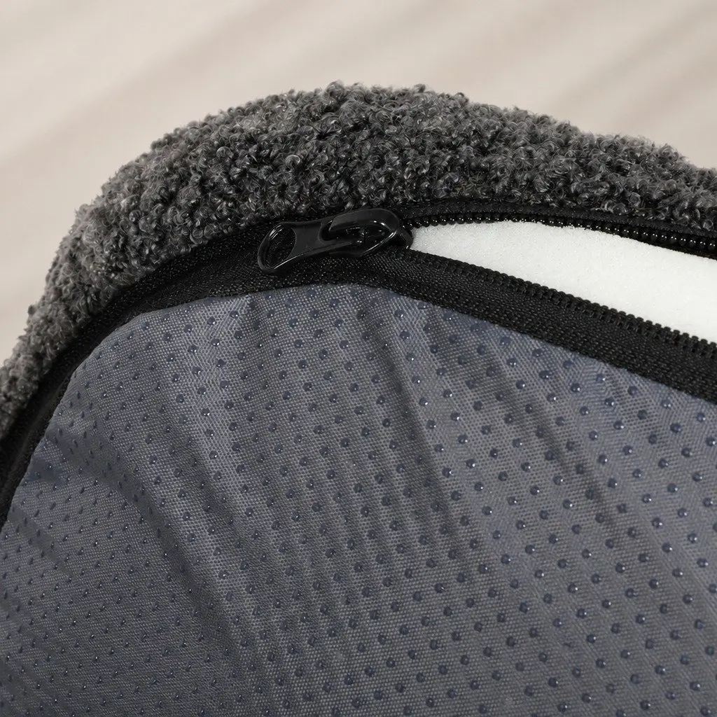Orthopedic Dog Bed M Size Dual Layer Foam Removable Washable Cover Grey