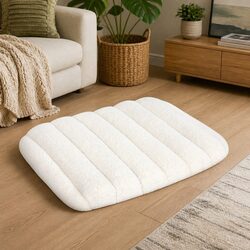 Orthopedic Dog Bed Small Size Sherpa Plush Removable Washable Cover White Pet