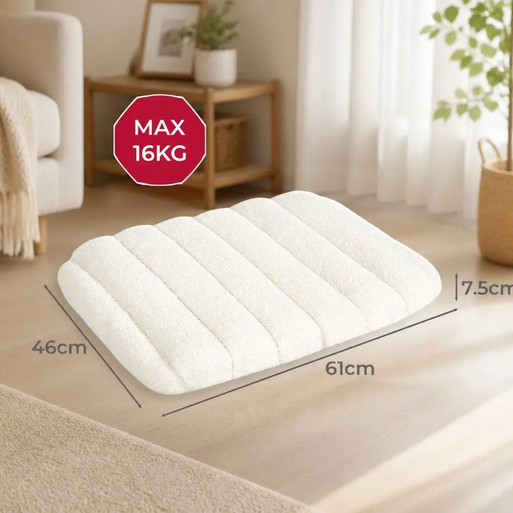 Orthopedic Dog Bed Small Size White Sherpa Plush Removable Washable Cover