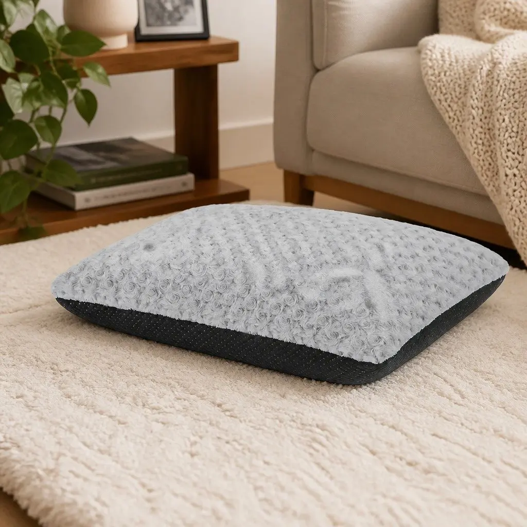 Dog Bed Soft Plush Mattress Joint Support 60cm Grey