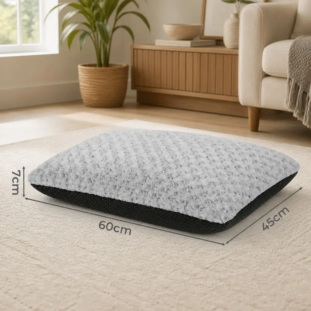 Dog Bed Soft Plush Mattress Joint Support 60cm Grey