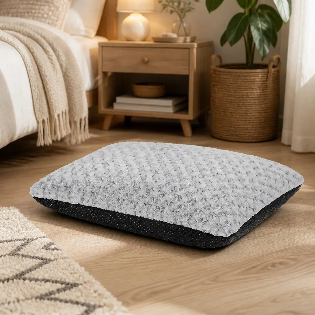 Dog Bed Soft Plush Mattress Joint Support 60cm Grey