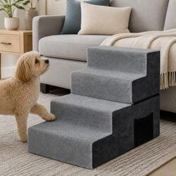 Reassuring 4 Step Pet Stairs for Your Furry Friends