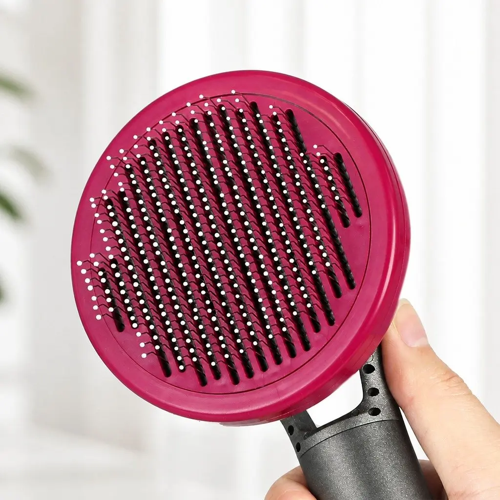 Pet Grooming Tools Kit Deshedding Brush Comb 3 Piece Black with Purple