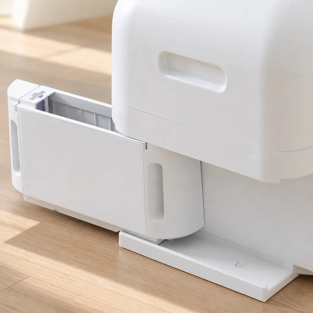 Automatic Cat Litter Box Self-Cleaning Wi-Fi Enabled 54.5cm White