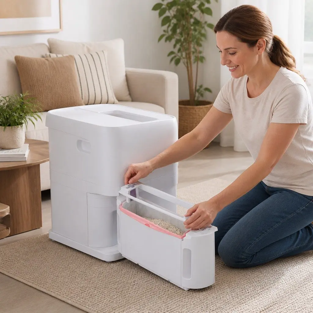 Smart Cat Litter Box Self-Cleaning Automatic Wi-Fi App Control UV Disinfection