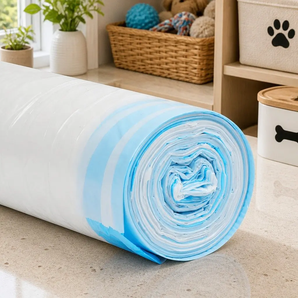 Waste Bags Disposable Pet Litter Box Garbage Bags 55cm x 28cm White 6 Rolls