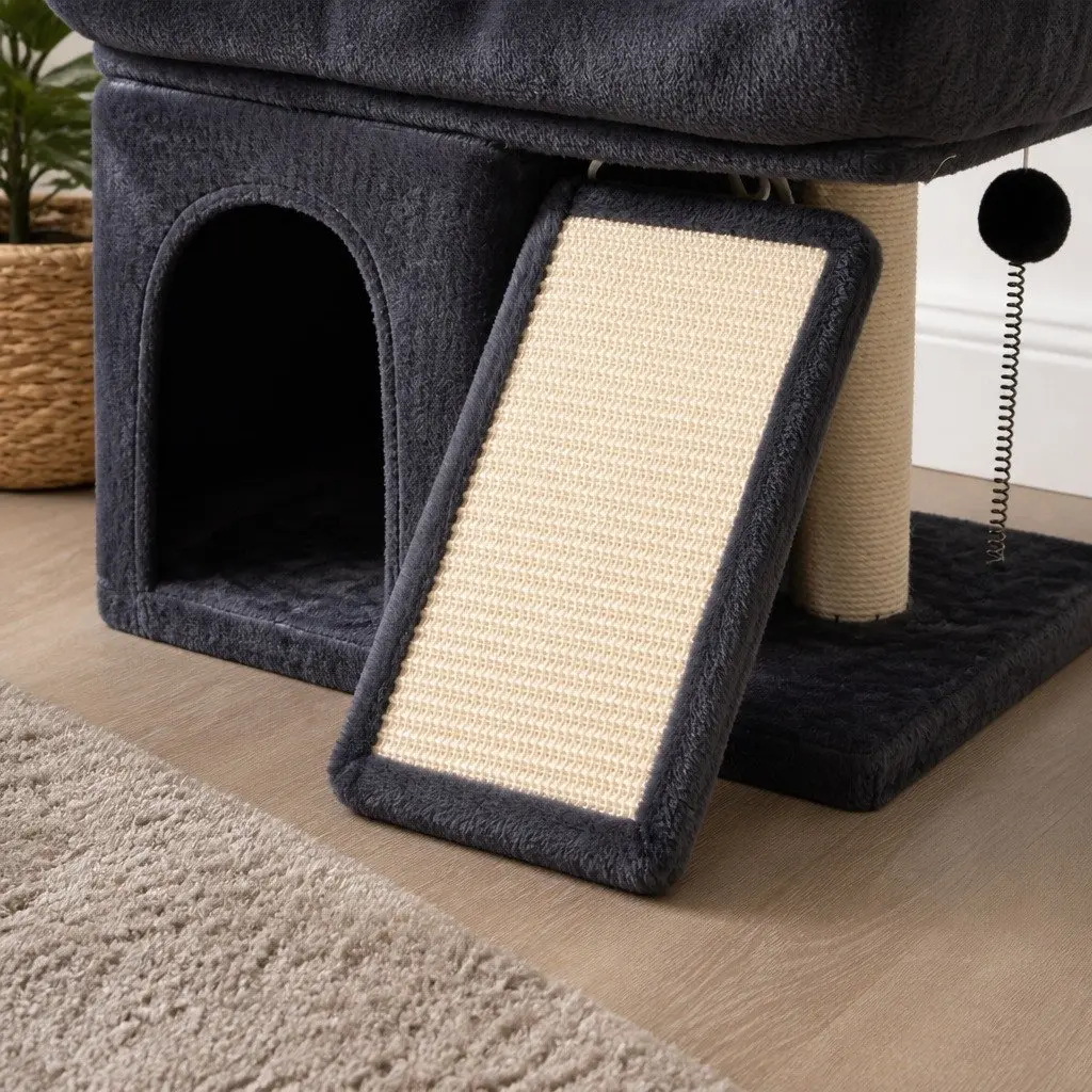 Cat Tree Large Perch Bed 50x40cm Dark Grey Scratching Post Tower