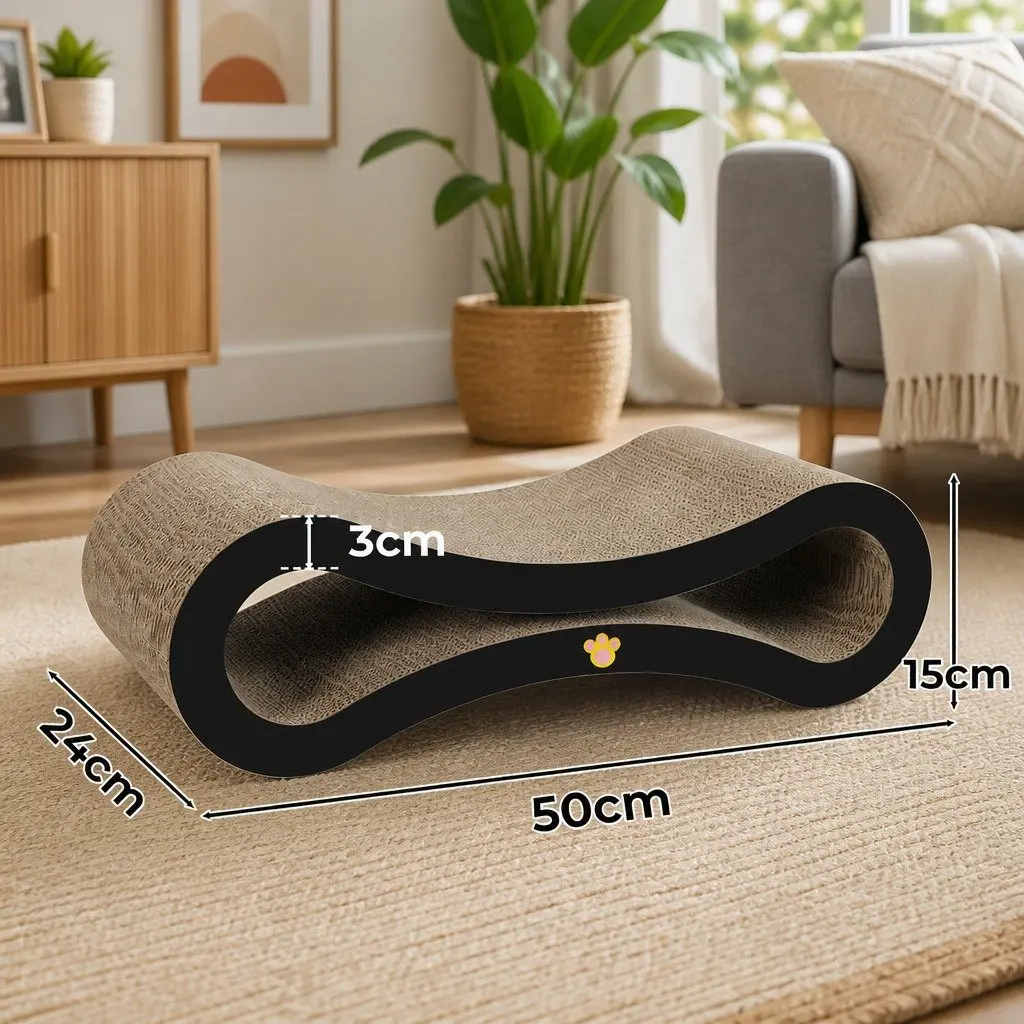 Cat Scratcher Board Bed 50cm Extra-Large Cardboard Lounger Multi-Functional