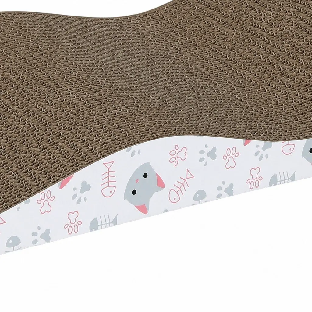 Cat Scratching Board Bed 4-Pack Curved Design Reversible Cardboard Pet Furniture