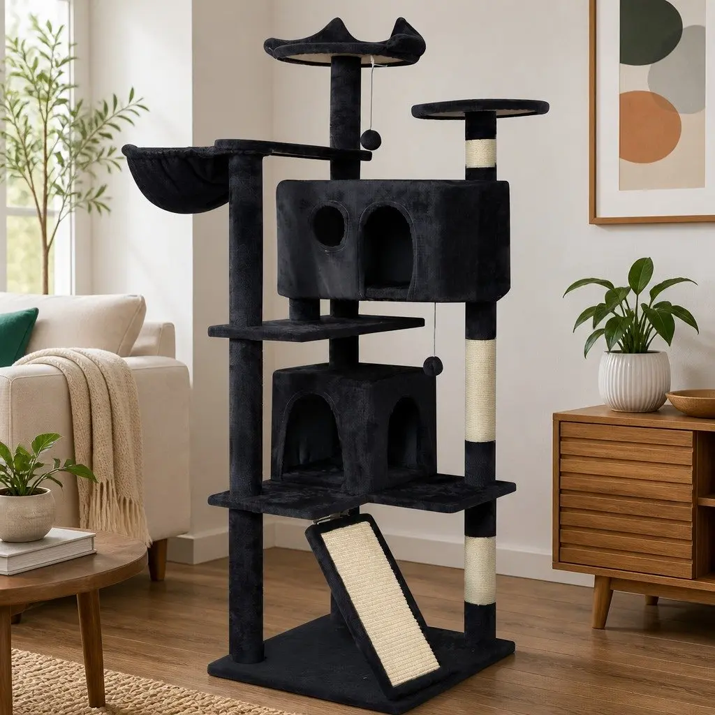 Cat Tree Multi-Level Activity Centre 145cm Dark Grey