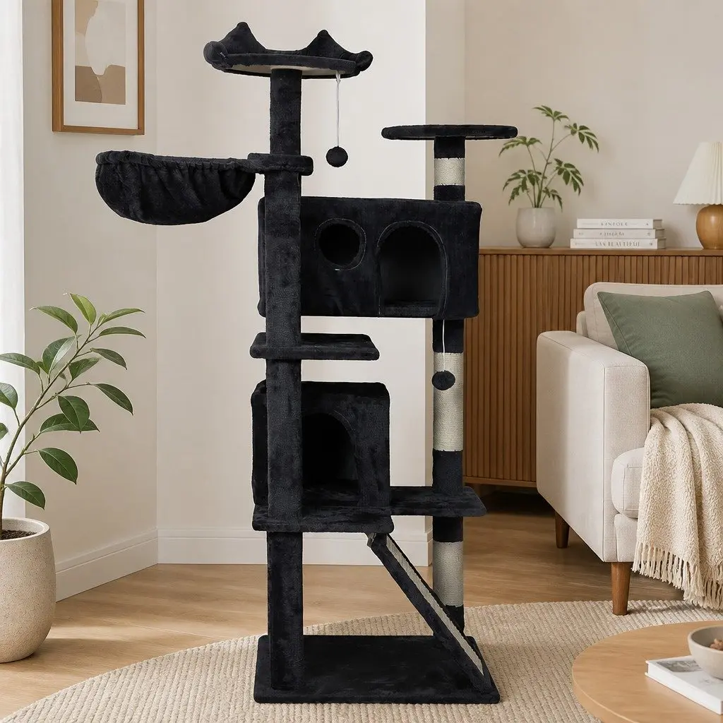 Cat Tree Multi-Level Activity Centre 145cm Dark Grey