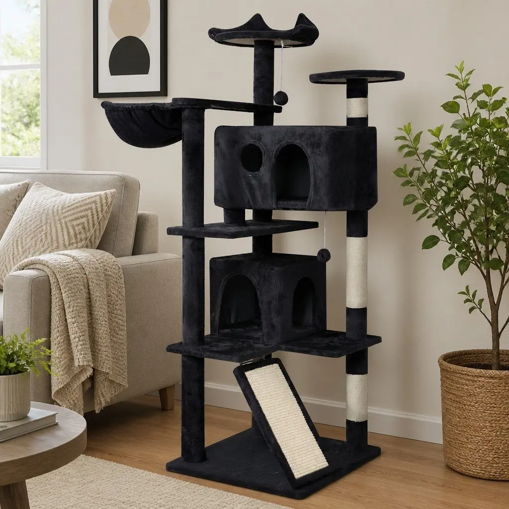 Cat Tree Multi-Level Activity Centre 145cm Dark Grey