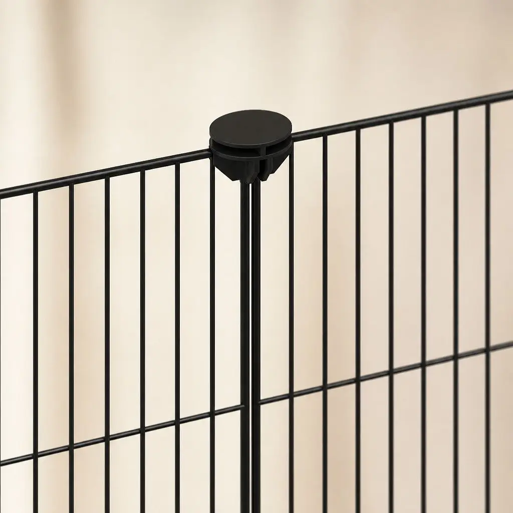 Pet Playpen Modular Enclosure Small Animals 14 Panels Black
