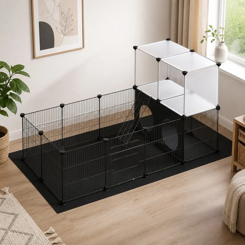 DIY Small Animal Playpen 24 Panel Black