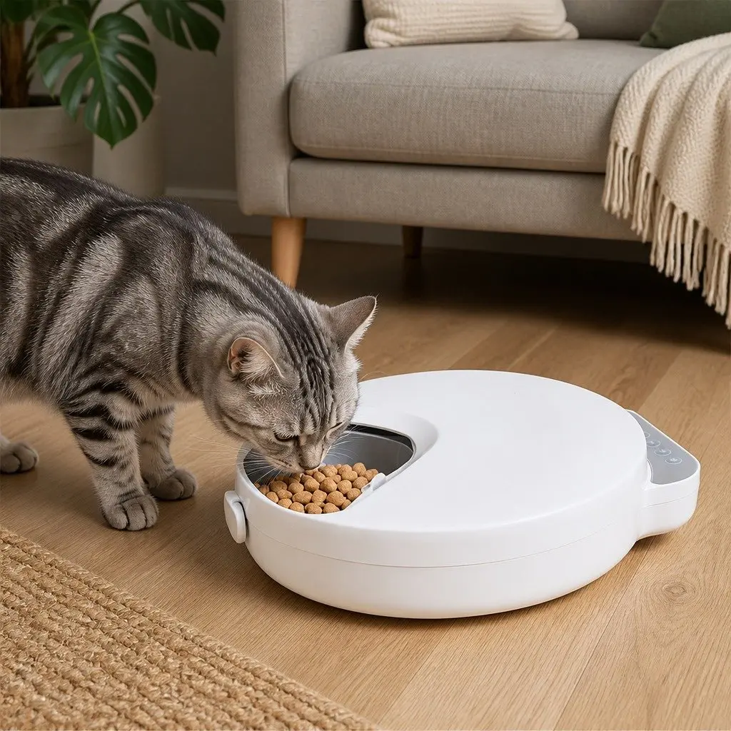 Automatic Pet Feeder Timed 4 Meals White