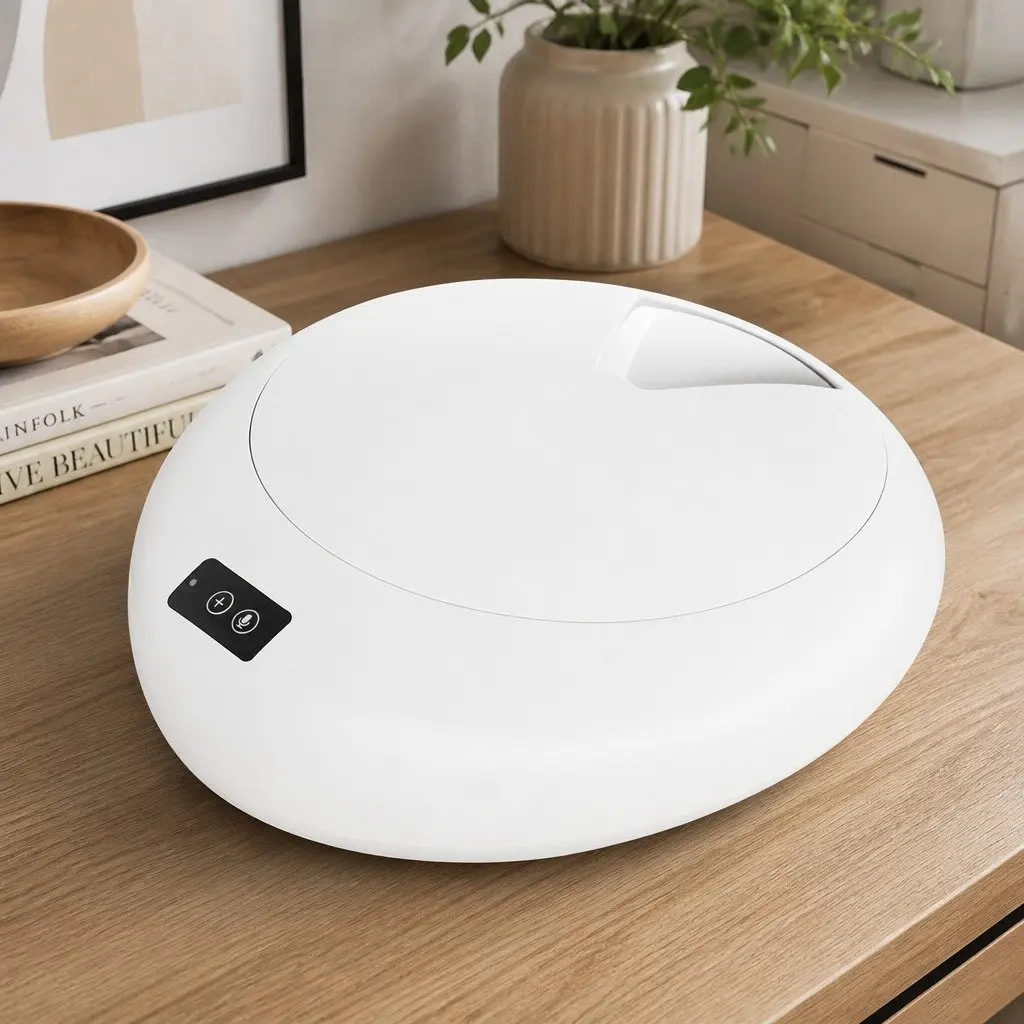 Automatic Pet Feeder Smart Timed Bowl 6 Meals White Bluetooth App Control Voice