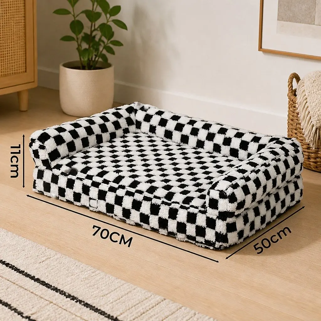Orthopedic Dog Bed Memory Foam Pet Mattress 70 x 50 cm Black and White