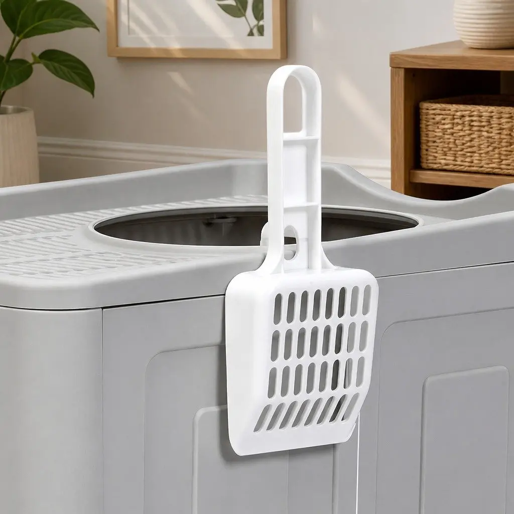 Large Cat Litter Box Top Entry Foldable Covered Tray Enclosed Private Space Grey