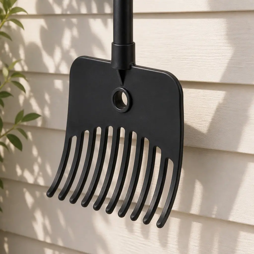 Dog Pooper Scooper Rake Long Handle No Bending Outdoor Cleanup Black and Orange