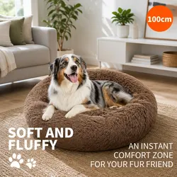 Warm and Reassuring XL Round Dog Bed 100cm