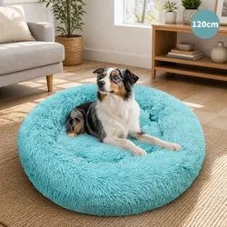 Comfortable Round Dog Bed - Practical, Cozy, 120cm Green