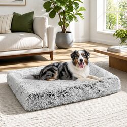 Pet Dog Crate Cage Kennel Bed Mat Sleeping Pad Fluffy Plush Soft Washable L Size