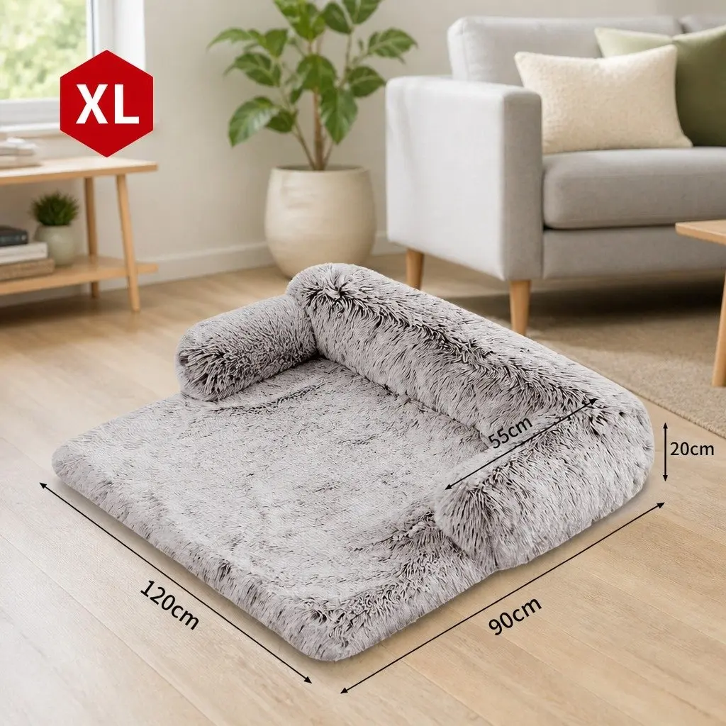 XL Pet Sofa Bed Dog Calming Cushion Plush Mat Cover Protector Furniture