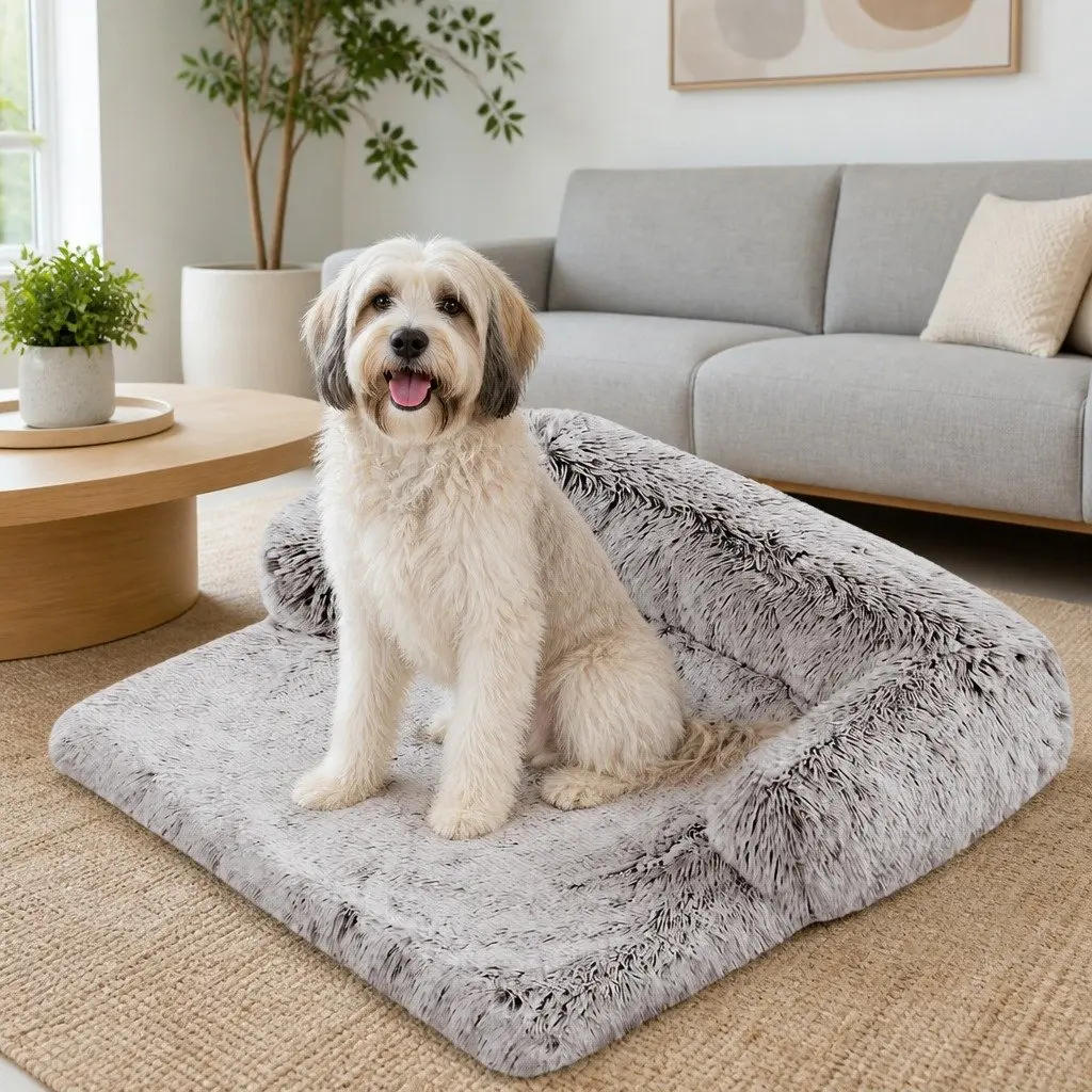 XL Pet Sofa Bed Dog Calming Cushion Plush Mat Cover Protector Furniture