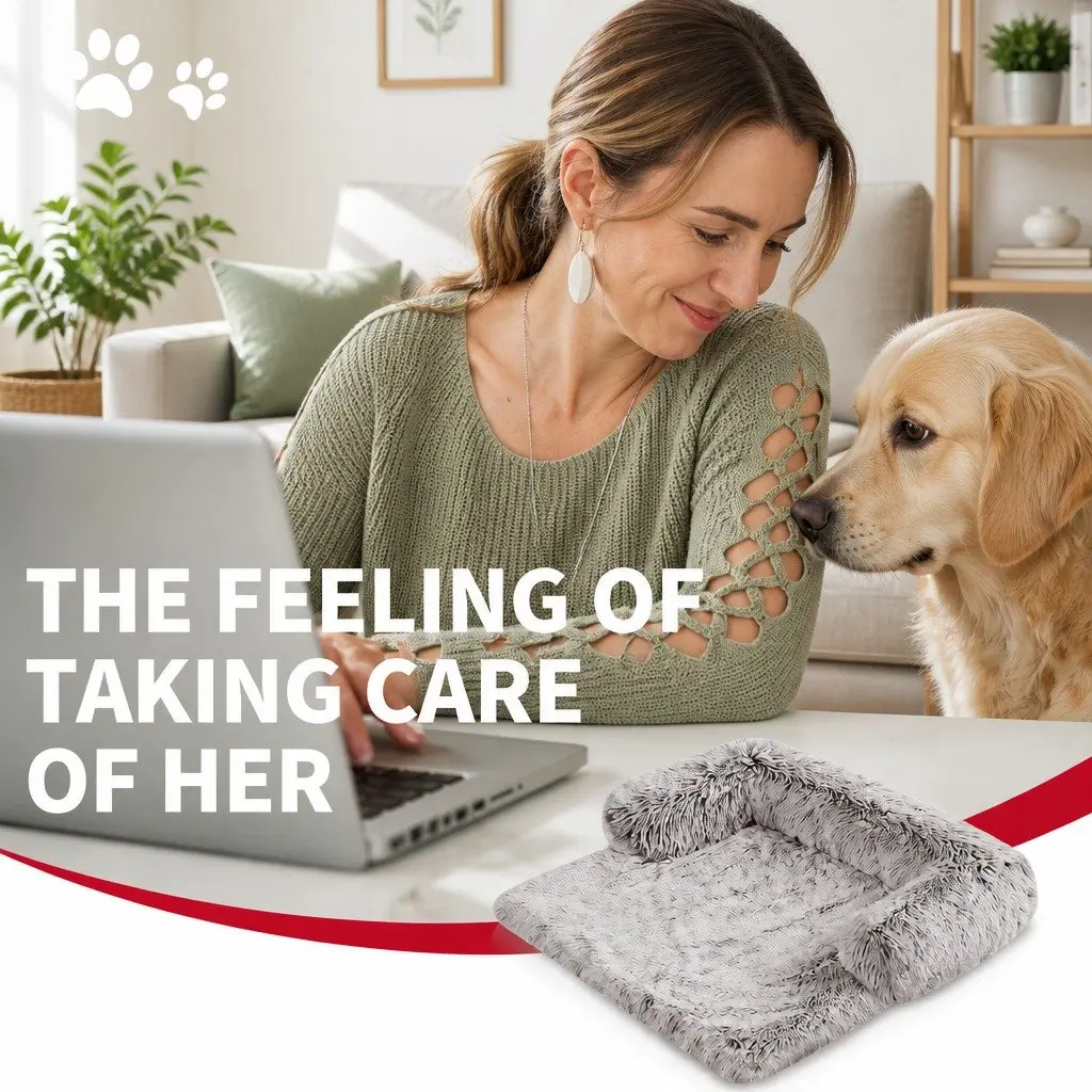 XL Pet Sofa Bed Dog Calming Cushion Plush Mat Cover Protector Furniture