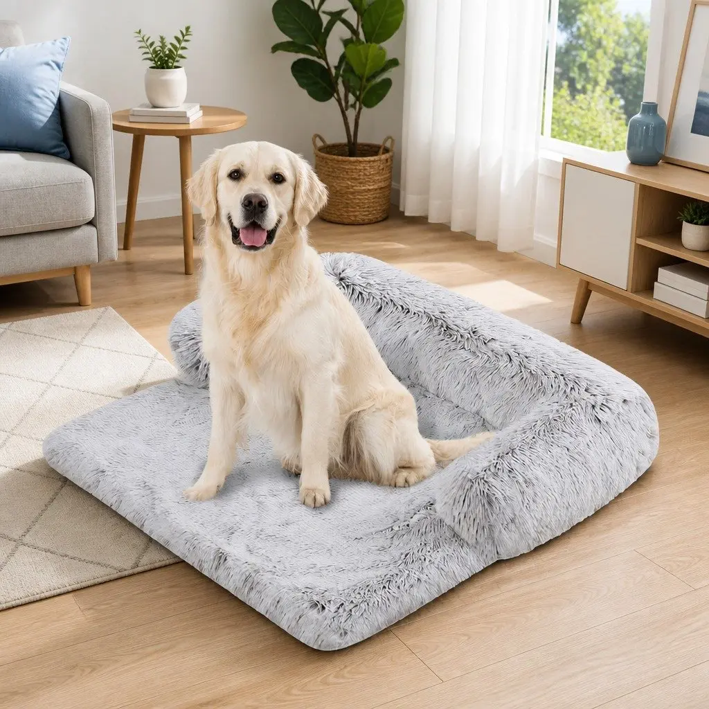 Pet Sofa Bed Calming Dog Cat Large Waterproof Cover Protector Gradient Grey