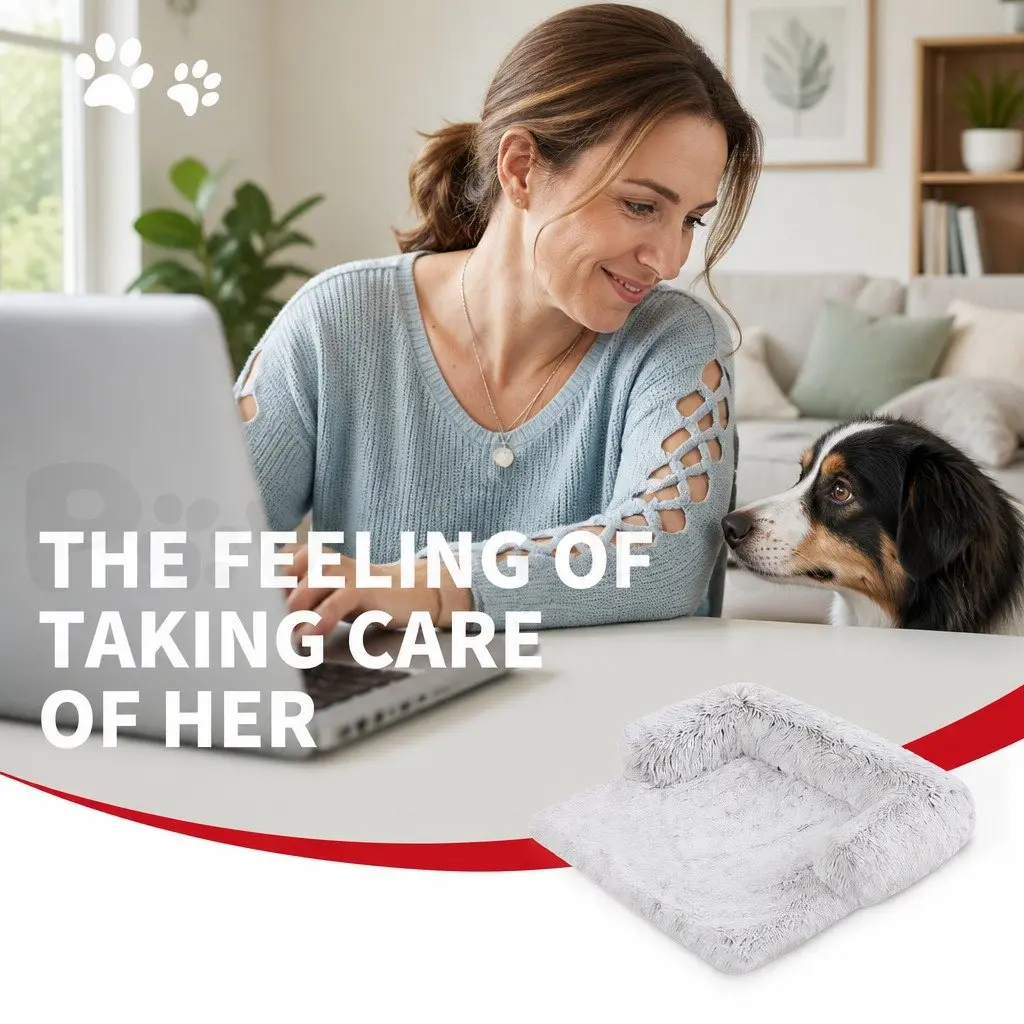 Pet Sofa Bed Calming Dog Cat Large Waterproof Cover Protector Gradient Grey