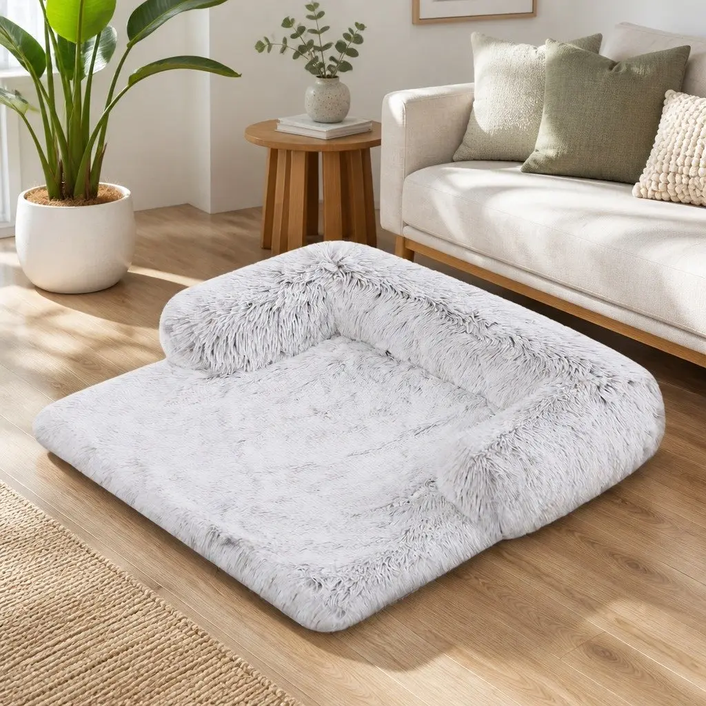 Pet Sofa Bed Calming Waterproof Cover Protector Slipcover Dog Cat M Gradient Grey