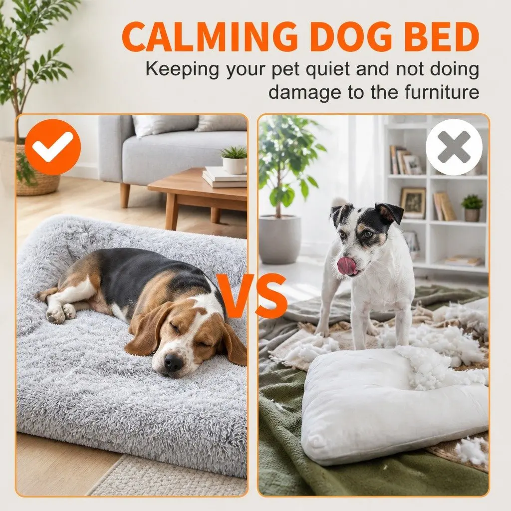 Pet Sofa Bed Calming Waterproof Cover Protector Slipcover Dog Cat M Gradient Grey