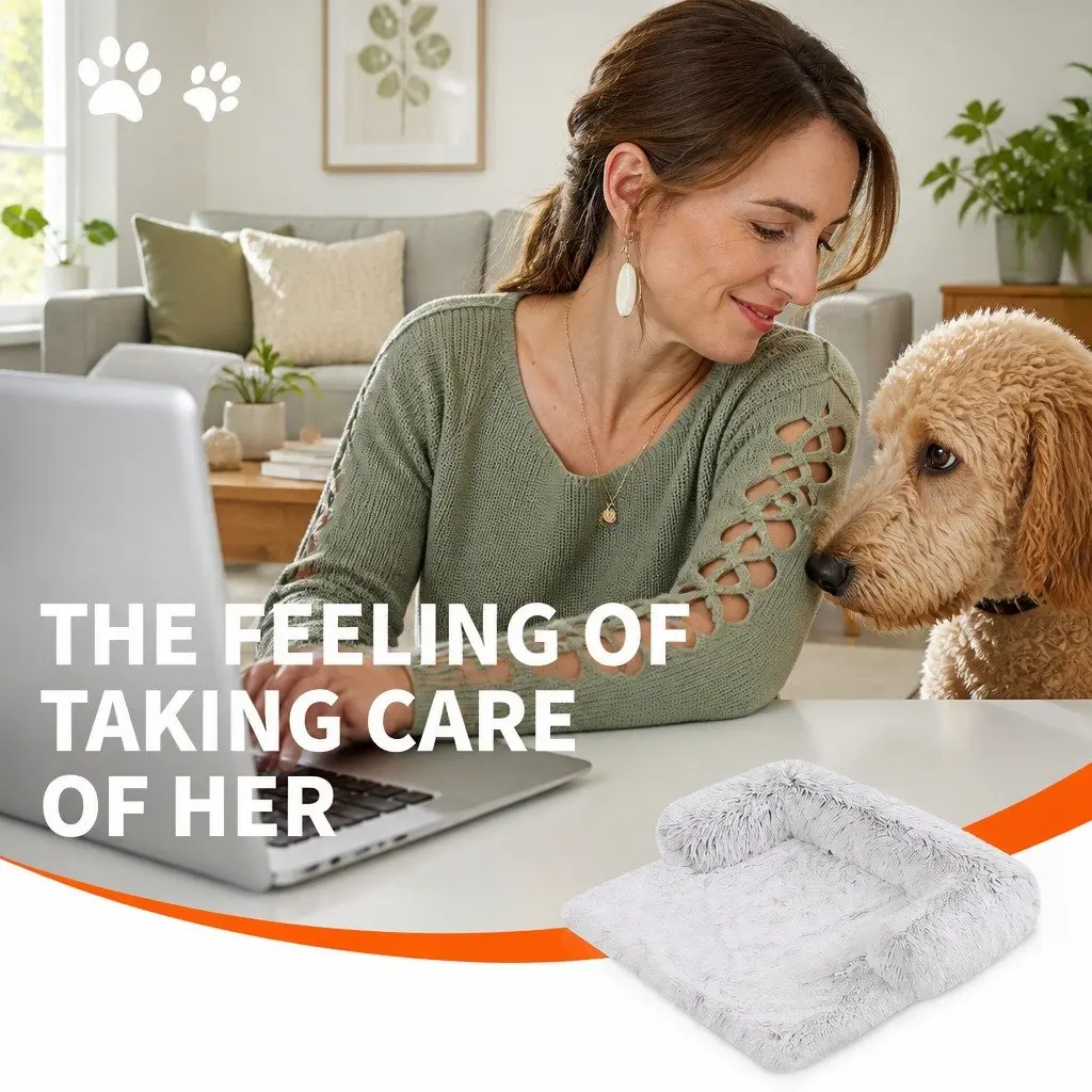 Pet Sofa Bed Calming Waterproof Cover Protector Slipcover Dog Cat M Gradient Grey