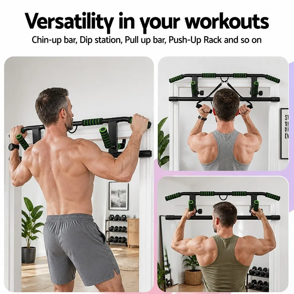 Pull Up Bar Multi-Grip Home Gym Exercise 101cm Black