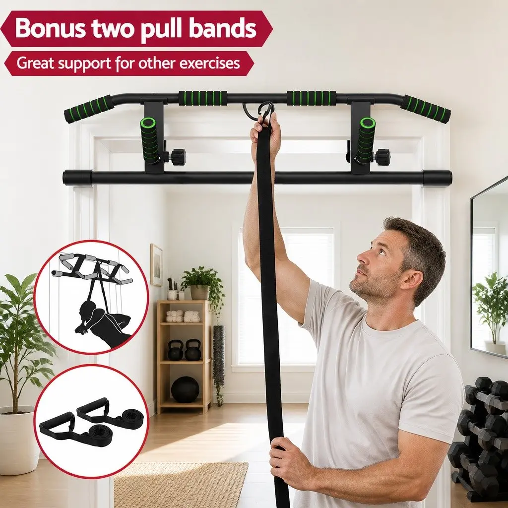 Pull Up Bar Multi-Grip Home Gym Exercise 101cm Black