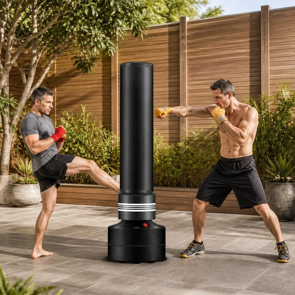 Free Standing Boxing Punching Bag 2-Zone Kicking Heavy Duty Martial Arts