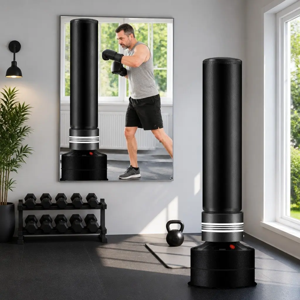 Free Standing Boxing Punching Bag 2-Zone Kicking Heavy Duty Martial Arts