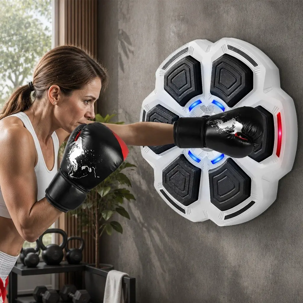 Smart Music Punching Box with 12OZ Boxing Gloves Home Fitness Wall Mount Machine
